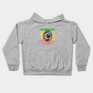 Swamp Girl Summer - Raccoon Kids Hoodie